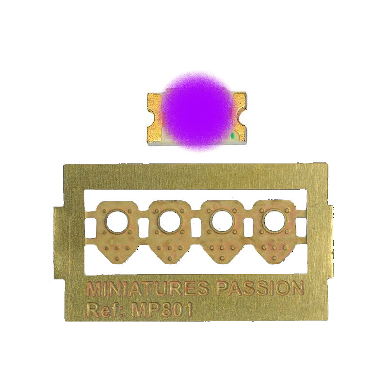 Plaque de feu de heurtoir LED violette câblée Plaque de feu de heurtoir LED violette câblée
